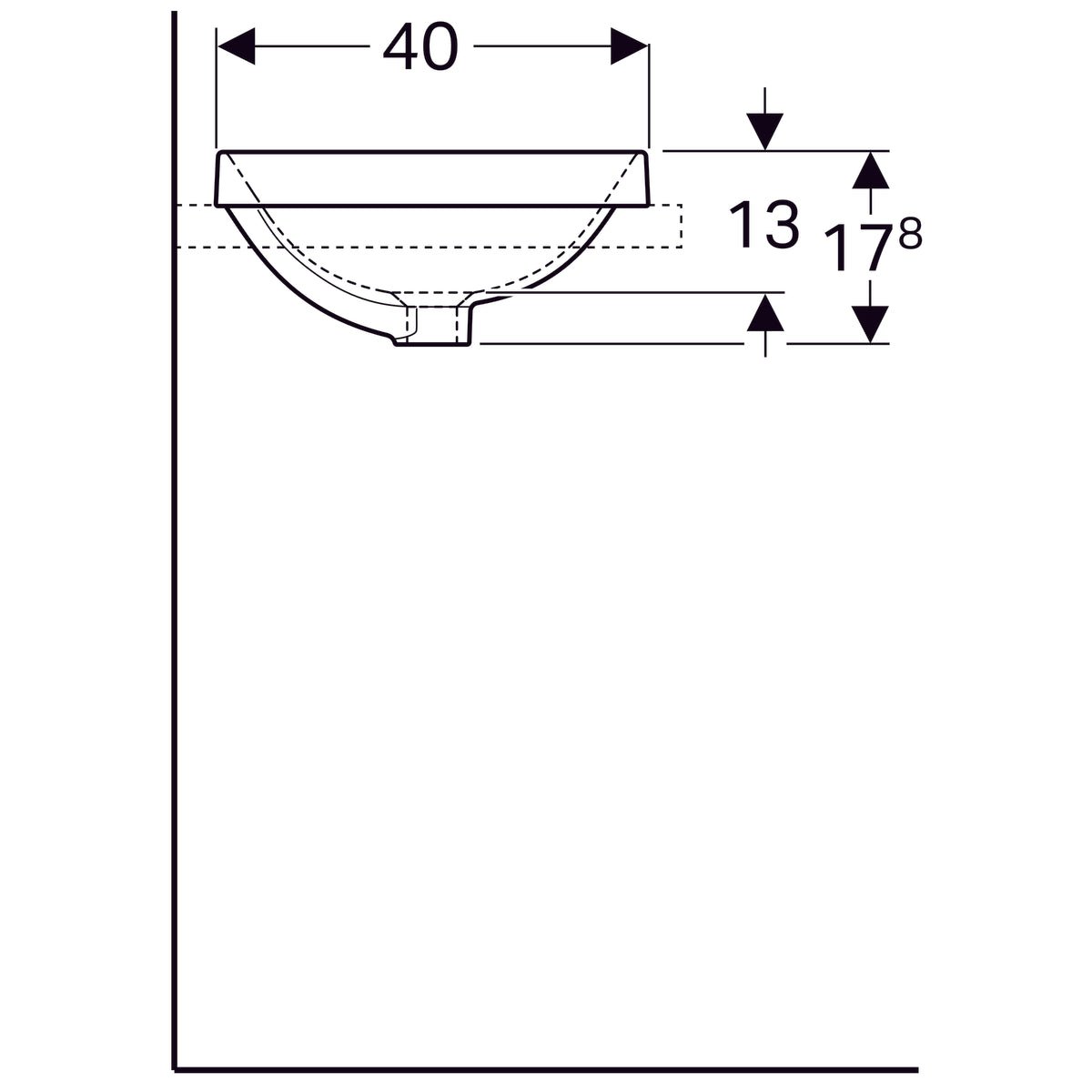 Pesuallas Geberit Variform 600x400x178 mm Ilman ylivuotoa ja hanareikää - KarelianStore