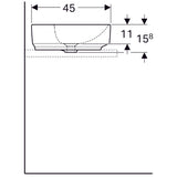 Pesuallas Geberit Variform 600x450x158 mm Hanareiällä ja Ilman ylivuotoa - KarelianStore
