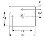 Pesuallas Geberit Variform 600x450x158 mm Hanareiällä ja Ilman ylivuotoa - KarelianStore