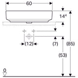 Pesuallas Geberit Variform 600x450x158 mm Hanareiällä ja Ilman ylivuotoa - KarelianStore