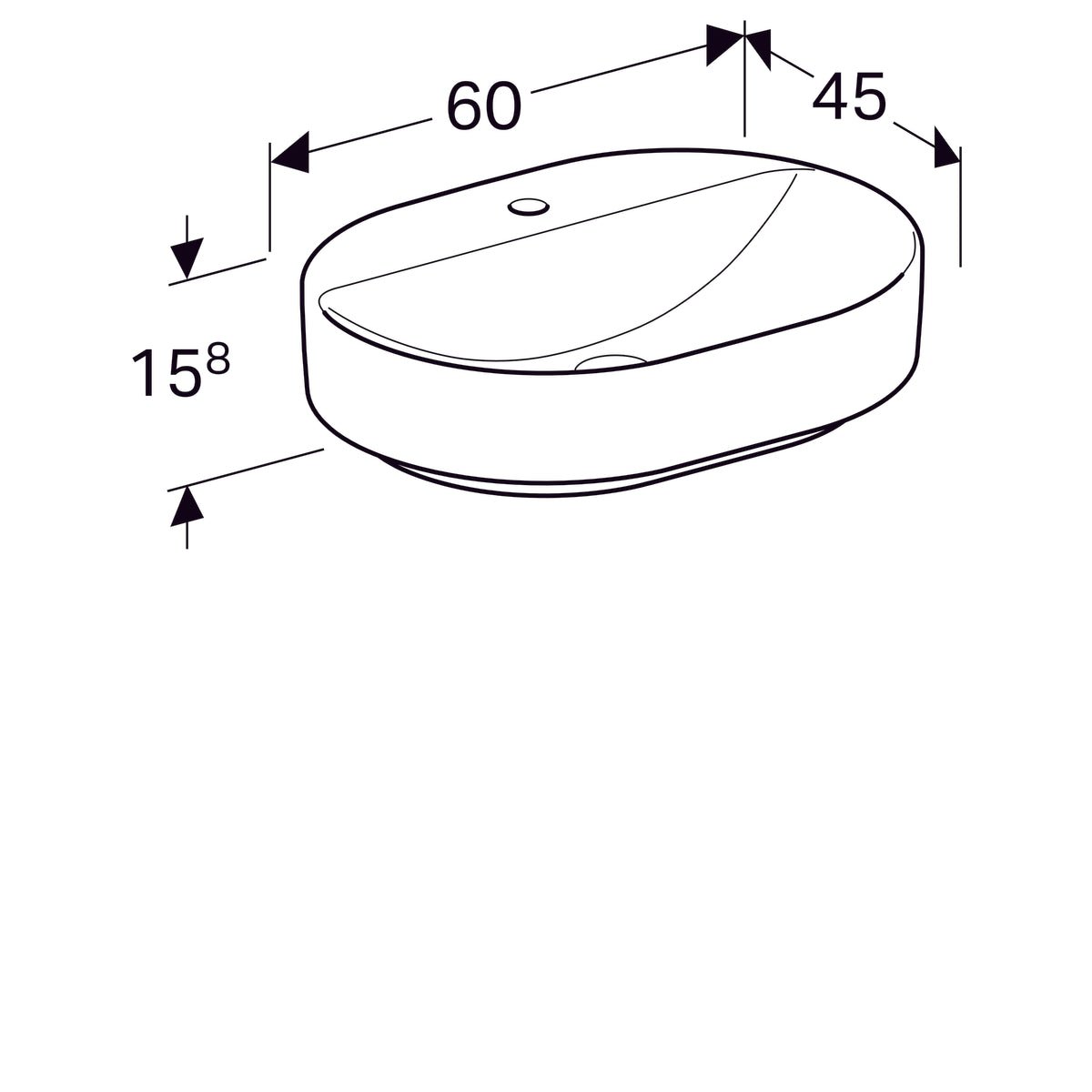 Pesuallas Geberit Variform 600x450x158 mm Ilman ylivuotoa - KarelianStore
