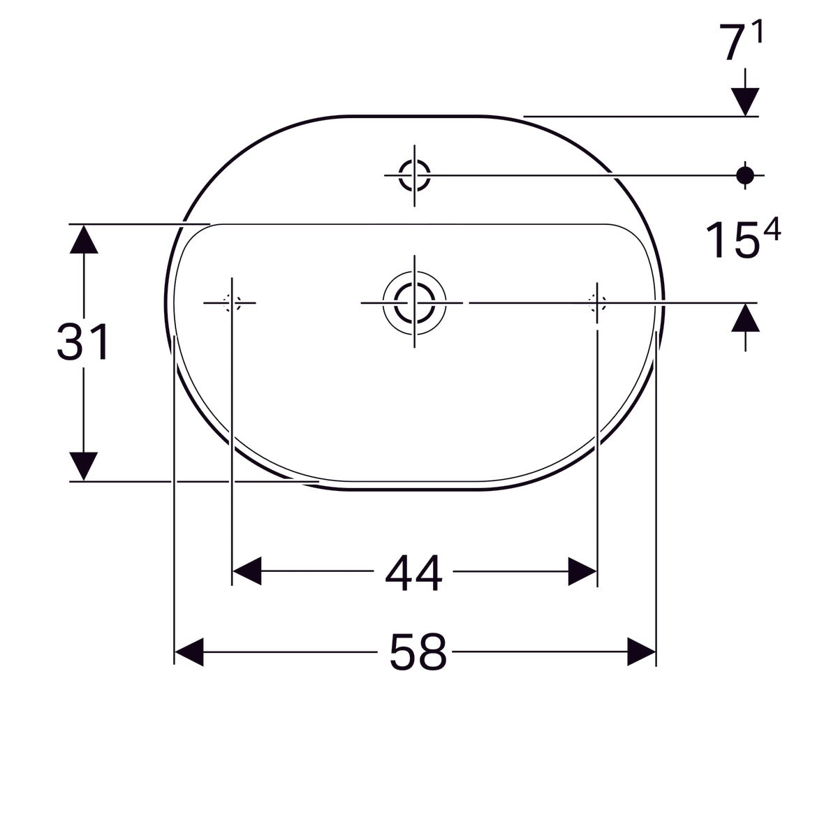 Pesuallas Geberit Variform 600x450x158 mm Ilman ylivuotoa - KarelianStore