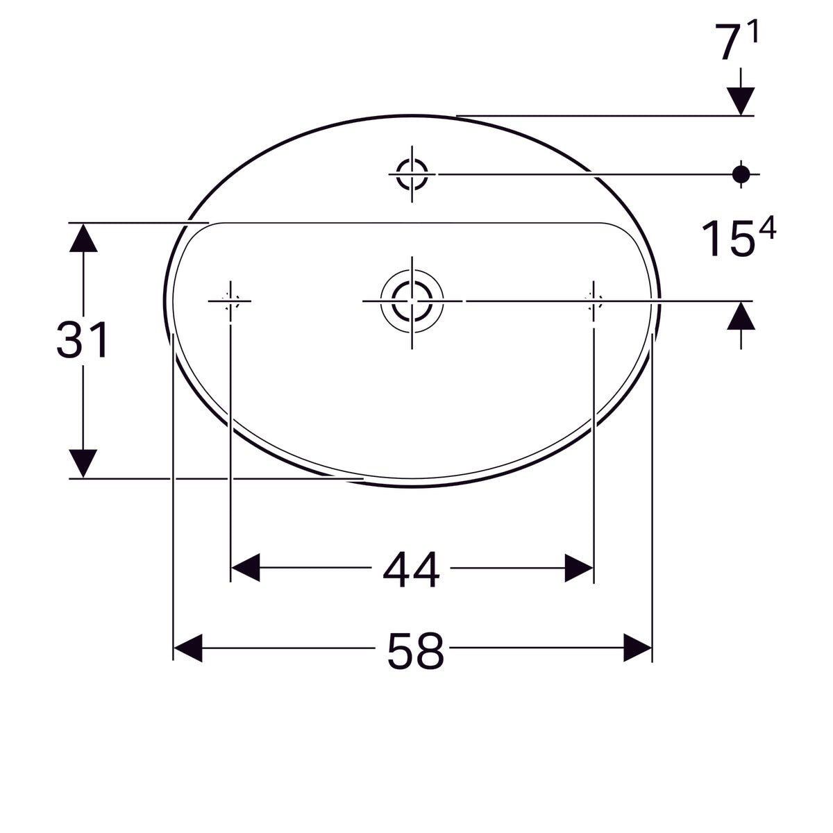 Pesuallas Geberit Variform 600x450x158 mm Ilman ylivuotoa - KarelianStore