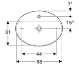 Pesuallas Geberit Variform 600x450x158 mm Ilman ylivuotoa - KarelianStore