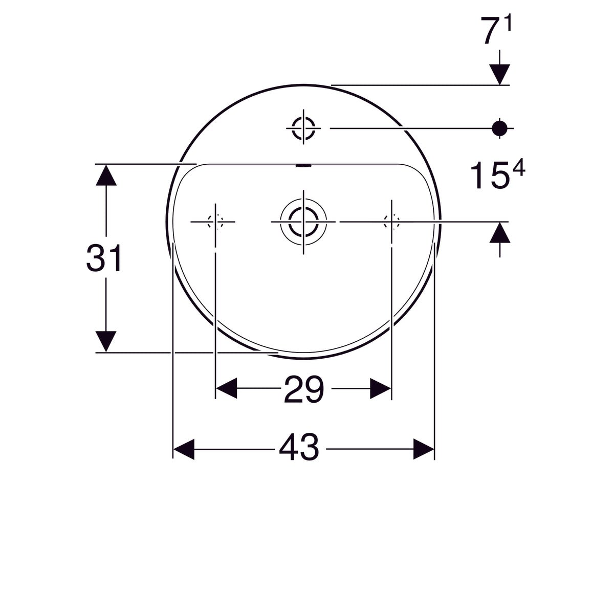 Pesuallas Geberit Variform Keratect 450x450x158 mm - KarelianStore