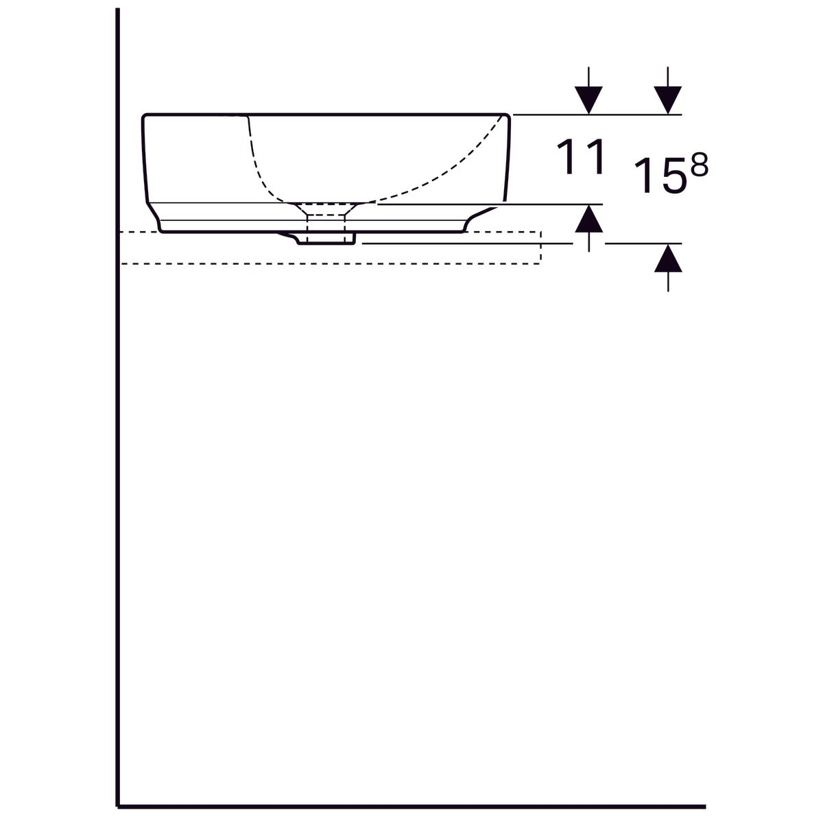 Pesuallas Geberit Variform Keratect 450x450x158 mm Ilman ylivuotoa - KarelianStore