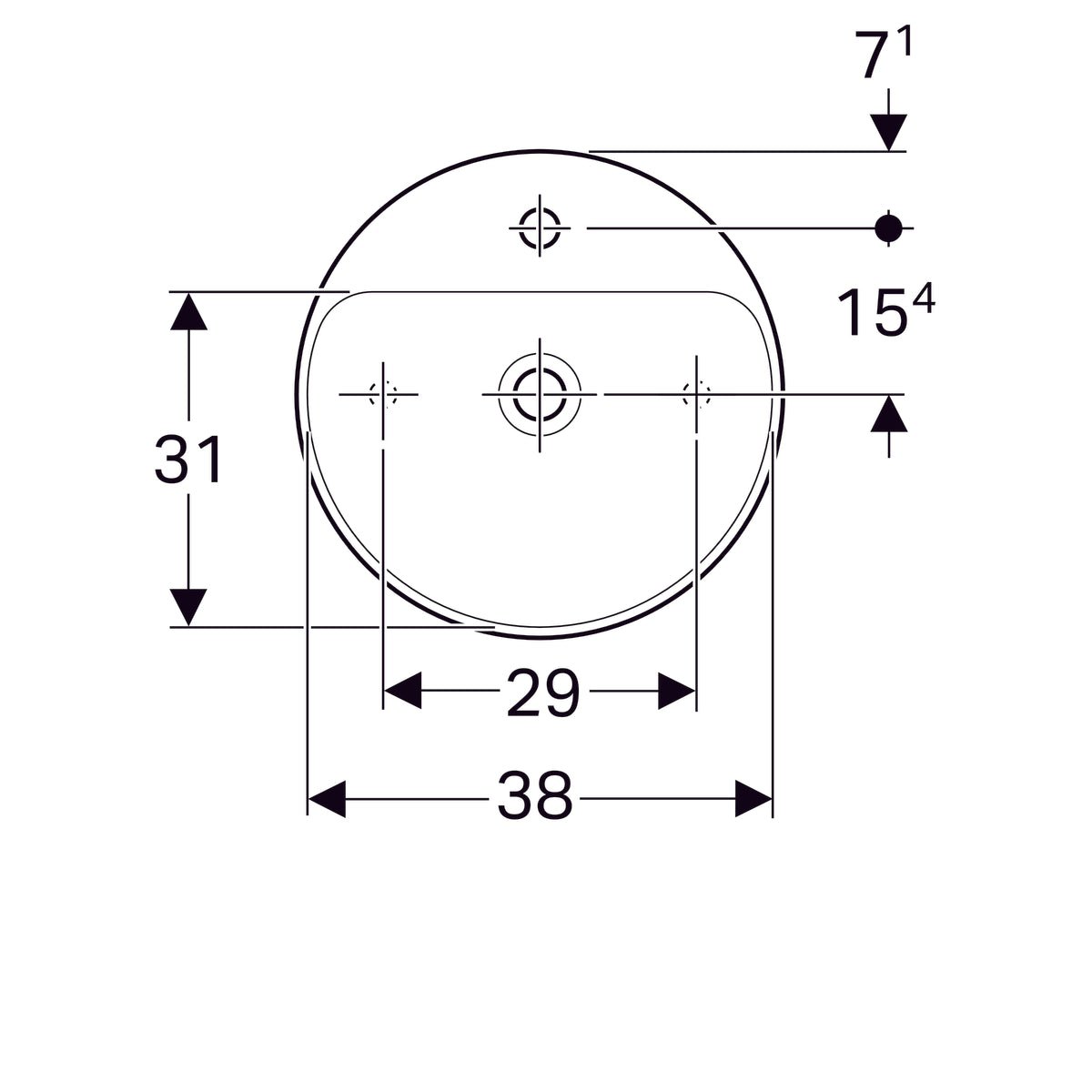 Pesuallas Geberit Variform Keratect 450x450x158 mm Ilman ylivuotoa - KarelianStore