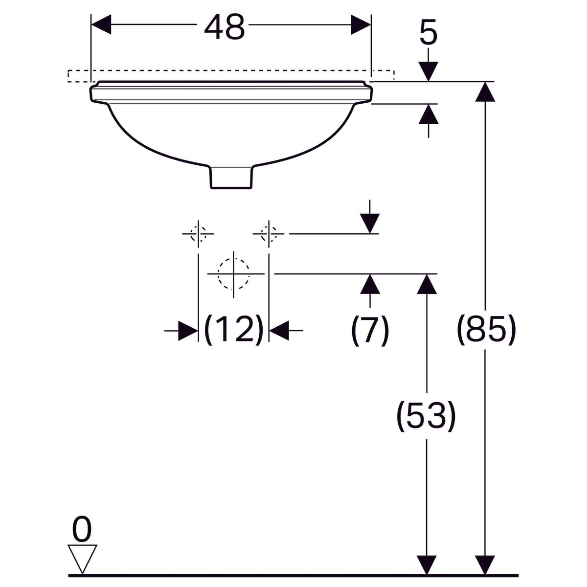 Pesuallas Geberit Variform Keratect 495x420x180 mm Tason Alle Ilman ylivuotoa - KarelianStore