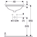 Pesuallas Geberit Variform Keratect 495x420x180 mm Tason Alle Ilman ylivuotoa - KarelianStore