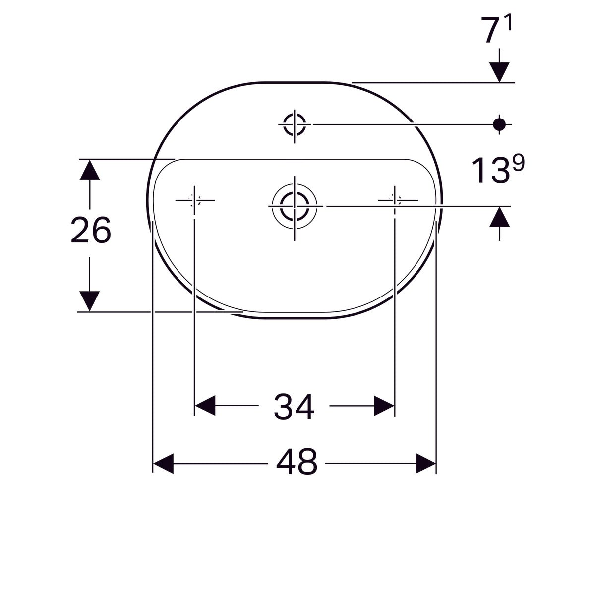 Pesuallas Geberit Variform Keratect 500x400x158 mm Ilman ylivuotoa - KarelianStore