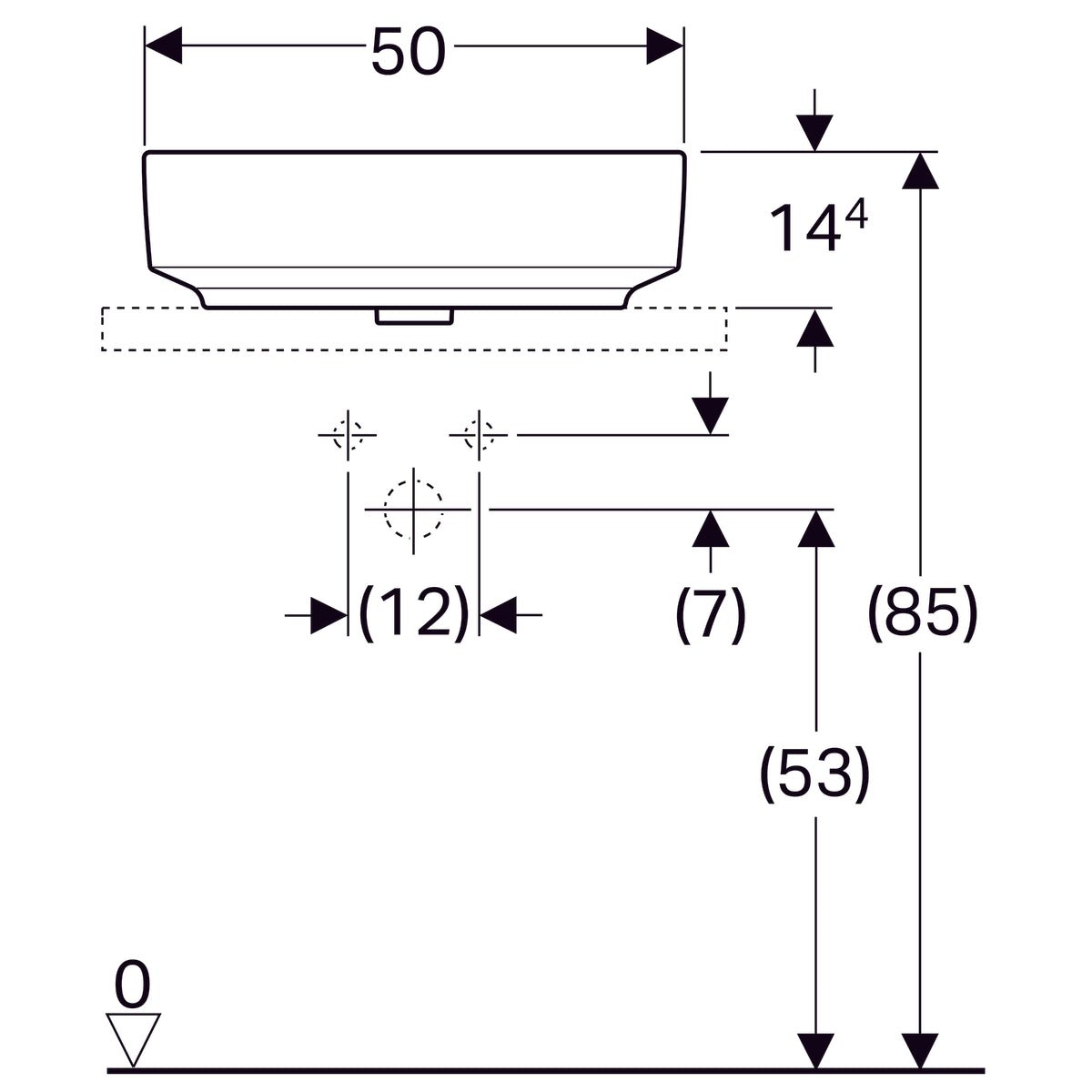 Pesuallas Geberit Variform Keratect 500x400x158 mm Ilman ylivuotoa - KarelianStore