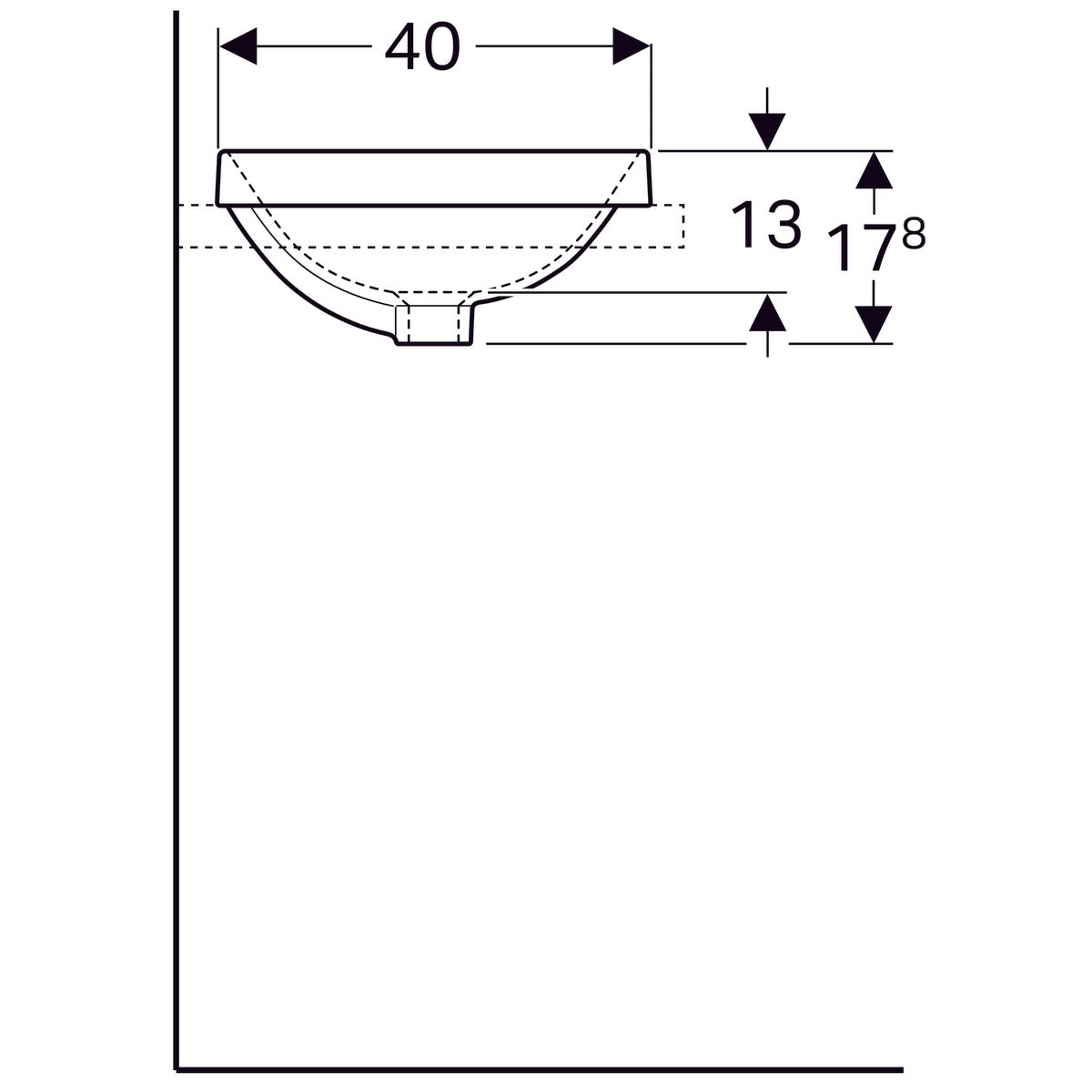 Pesuallas Geberit Variform Keratect 500x400x178 mm Ilman ylivuotoa - KarelianStore