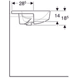 Pesuallas Geberit Variform Keratect 500x500x185 mm Kahdella Hanareiällä - KarelianStore