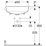 Pesuallas Geberit Variform Keratect 500x500x185 mm Kahdella Hanareiällä - KarelianStore