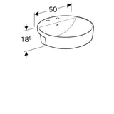 Pesuallas Geberit Variform Keratect 500x500x185 mm Kahdella Hanareiällä - KarelianStore