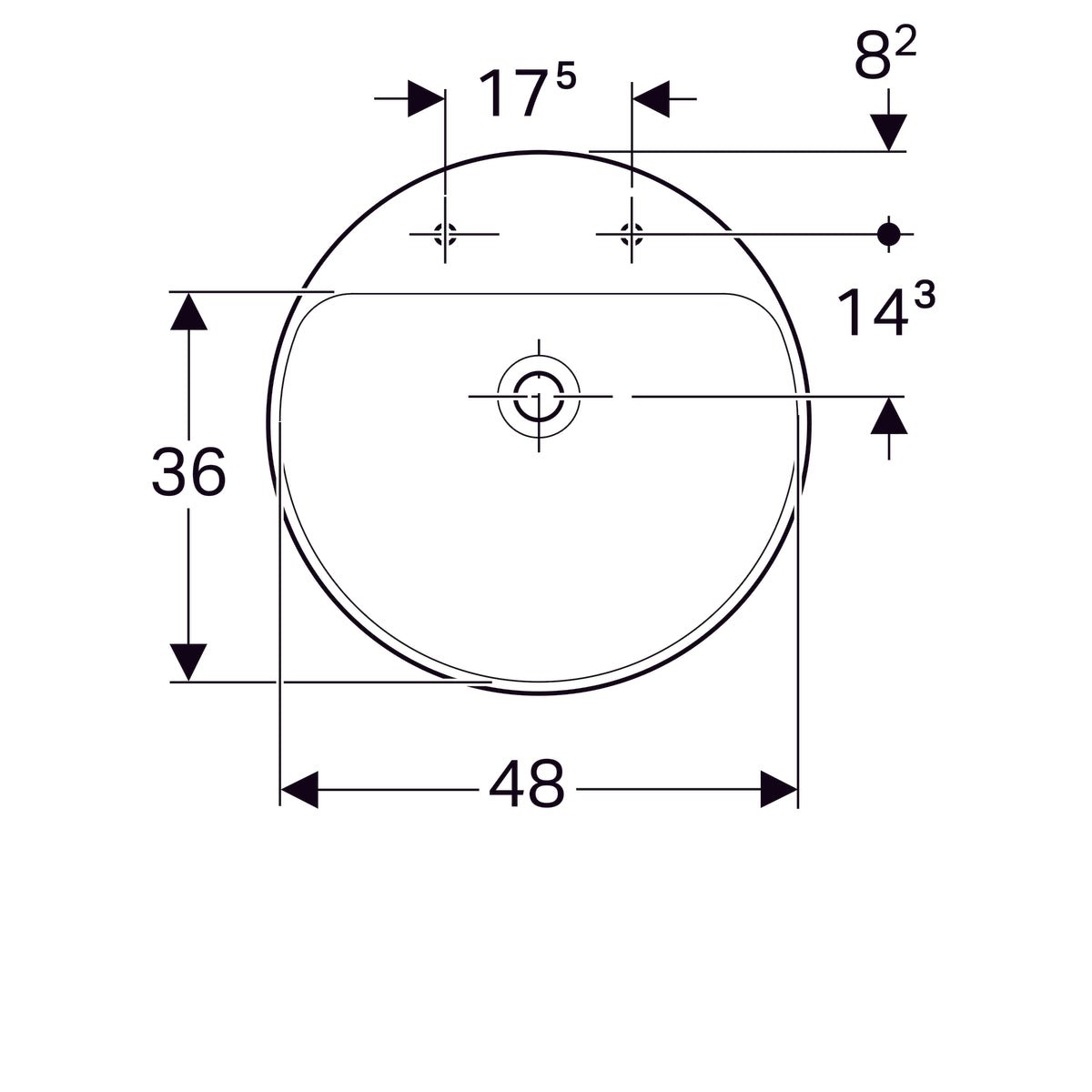 Pesuallas Geberit Variform Keratect 500x500x185 mm Kahdella Hanareiällä - KarelianStore