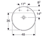 Pesuallas Geberit Variform Keratect 500x500x185 mm Kahdella Hanareiällä - KarelianStore