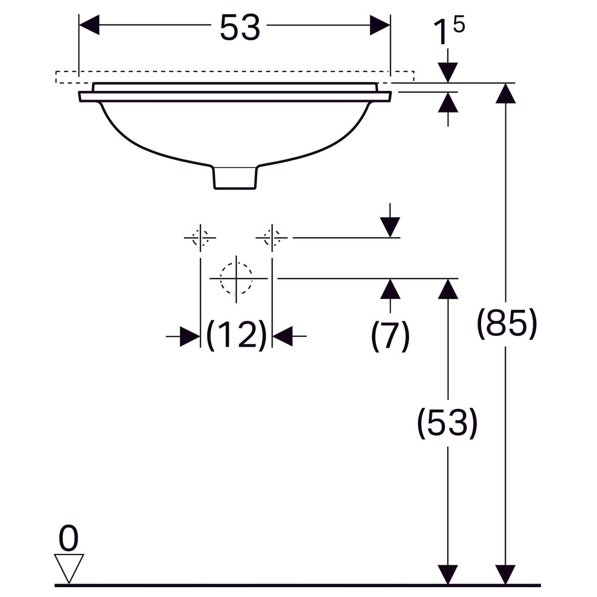 Pesuallas Geberit Variform Keratect 530x178x440 mm Tason Alle - KarelianStore