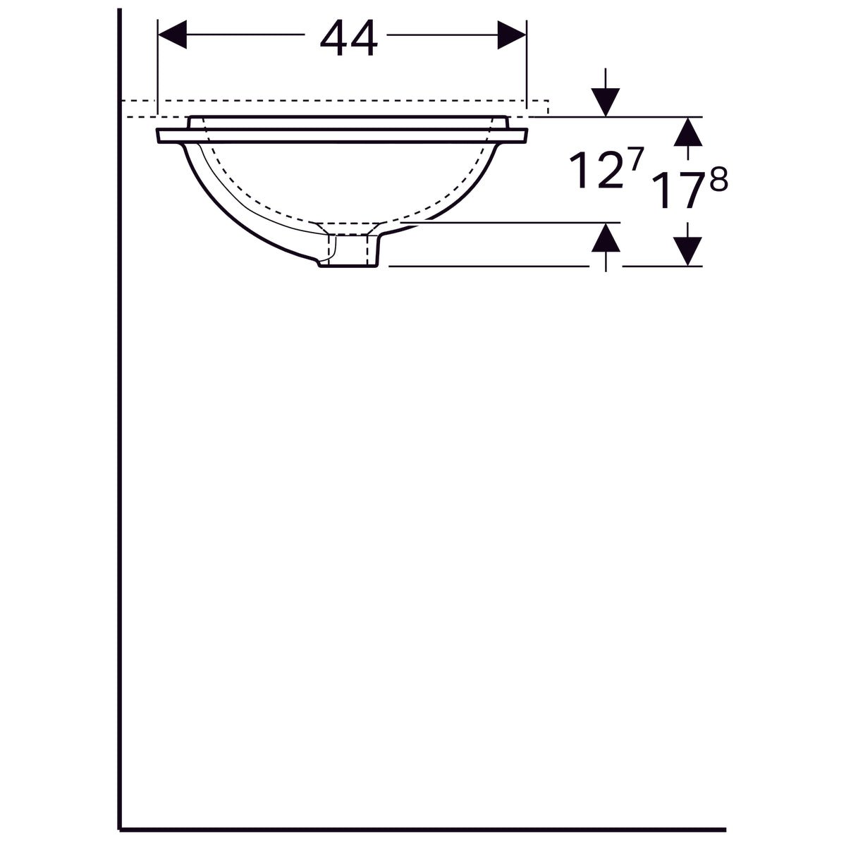 Pesuallas Geberit Variform Keratect 530x178x440 mm Tason Alle Ilman ylivuotoa - KarelianStore