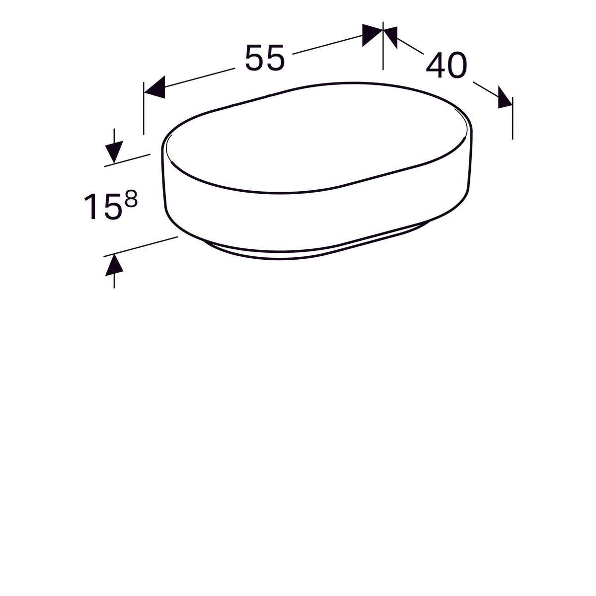 Pesuallas Geberit Variform Keratect 550x400x158 mm Ilman ylivuotoa ja Hanareikää - KarelianStore