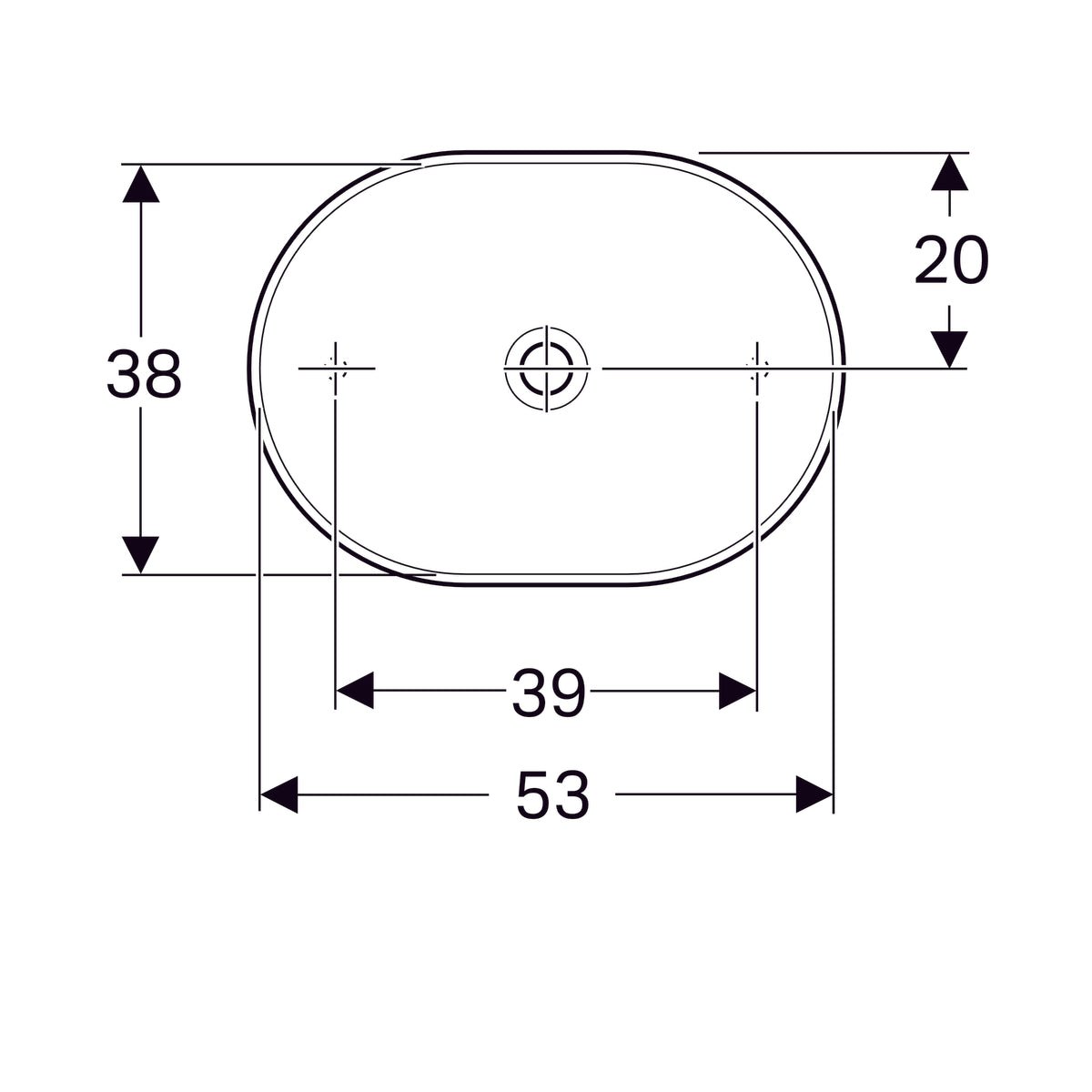 Pesuallas Geberit Variform Keratect 550x400x158 mm Ilman ylivuotoa ja Hanareikää - KarelianStore