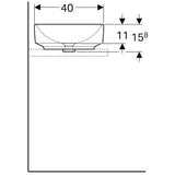 Pesuallas Geberit Variform Keratect 550x400x158 mm Ilman ylivuotoa ja Hanareikää - KarelianStore