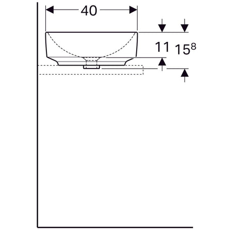 Pesuallas Geberit Variform Keratect 550x400x158 mm Ilman ylivuotoa ja Hanareikää - KarelianStore