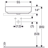 Pesuallas Geberit Variform Keratect 550x400x158 mm Ilman ylivuotoa ja Hanareikää - KarelianStore