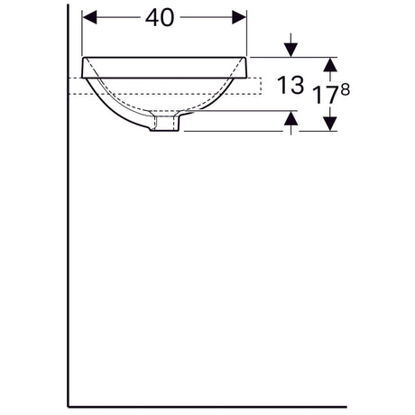 Pesuallas Geberit Variform Keratect 550x400x178 mm Ilman ylivuotoa ja hanareikää - KarelianStore