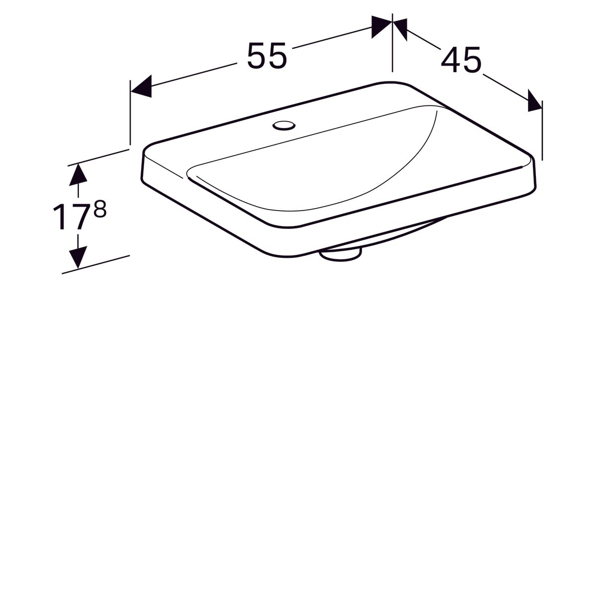 Pesuallas Geberit Variform Keratect 550x450x178 mm Ilman ylivuotoa - KarelianStore