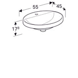 Pesuallas Geberit Variform Keratect 550x450x178 mm Ilman ylivuotoa - KarelianStore