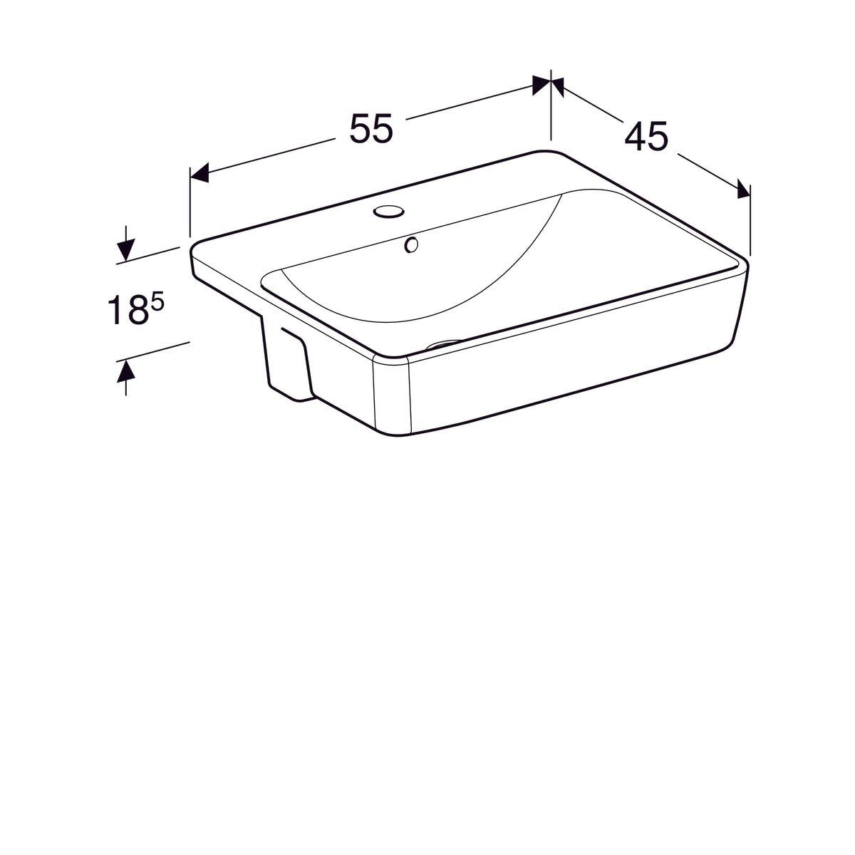 Pesuallas Geberit Variform Keratect 550x450x185 mm - KarelianStore
