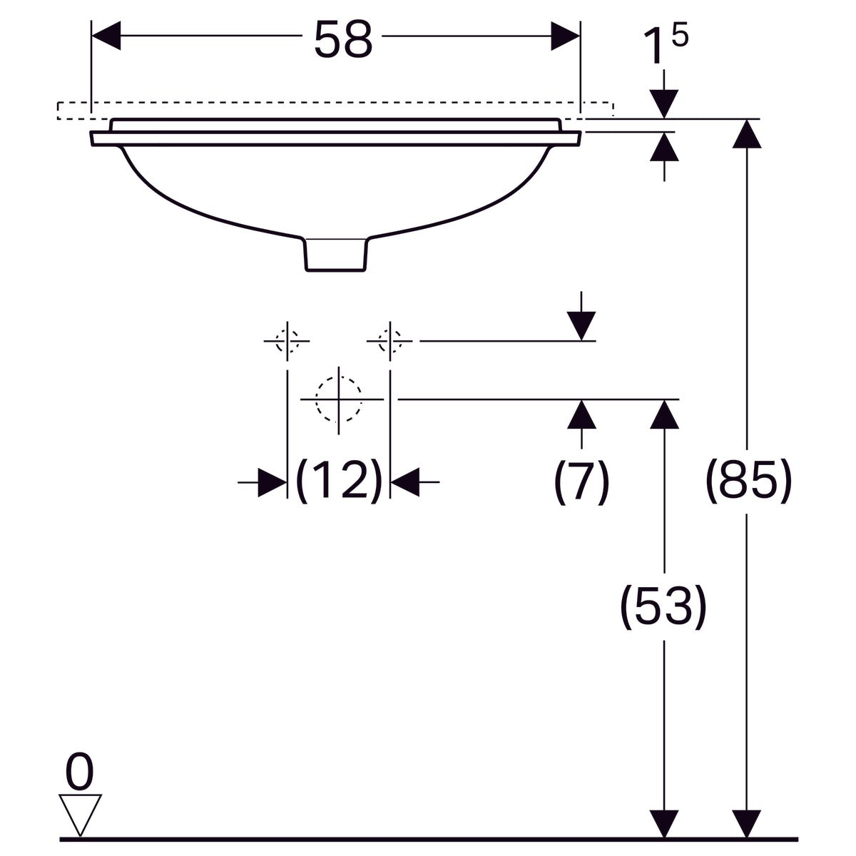 Pesuallas Geberit Variform Keratect 580x490x178 mm Tason Alle - KarelianStore