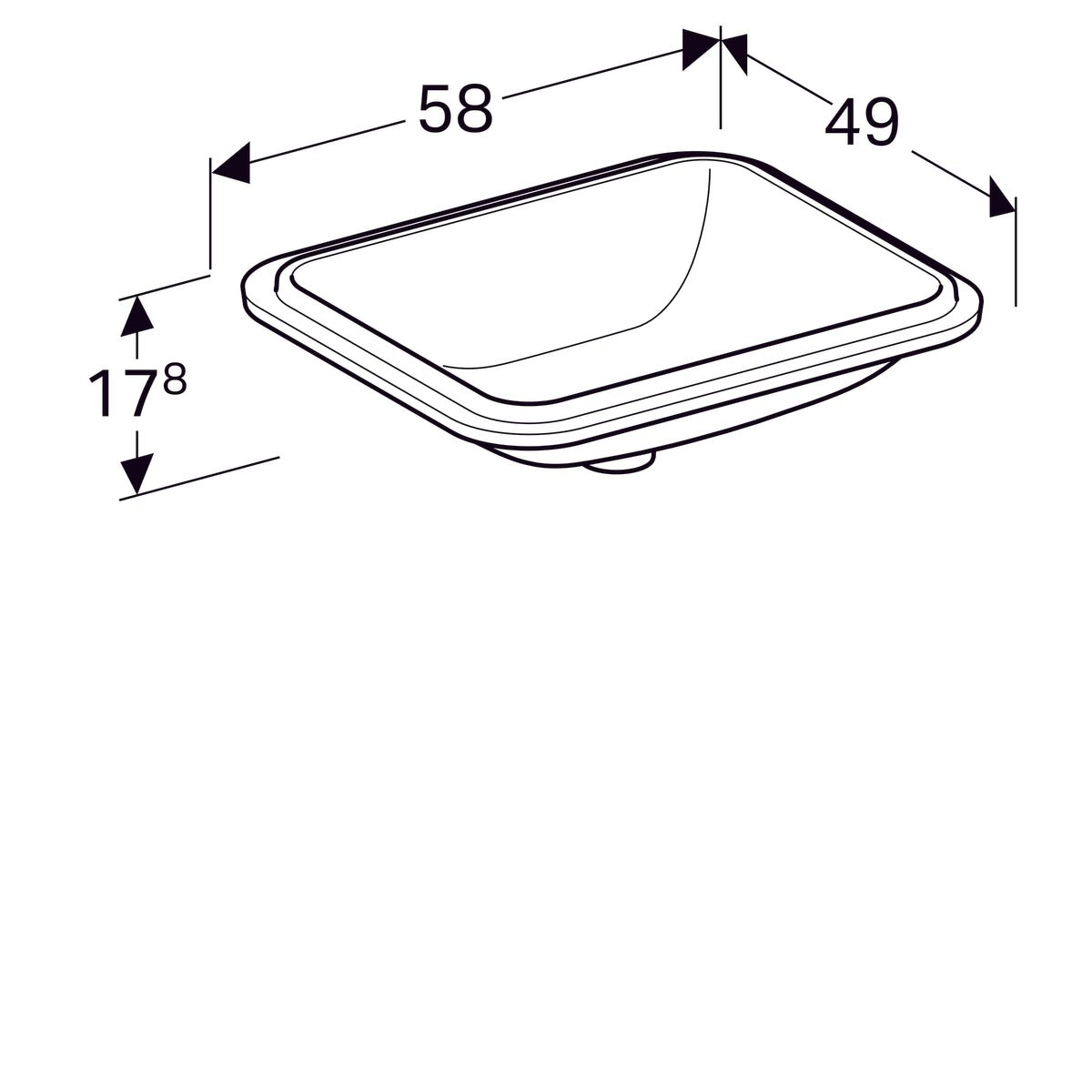 Pesuallas Geberit Variform Keratect 580x490x178 mm Tason Alle Ilman ylivuotoa - KarelianStore