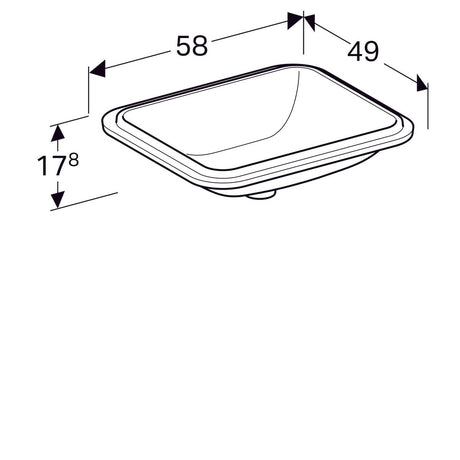 Pesuallas Geberit Variform Keratect 580x490x178 mm Tason Alle Ilman ylivuotoa - KarelianStore