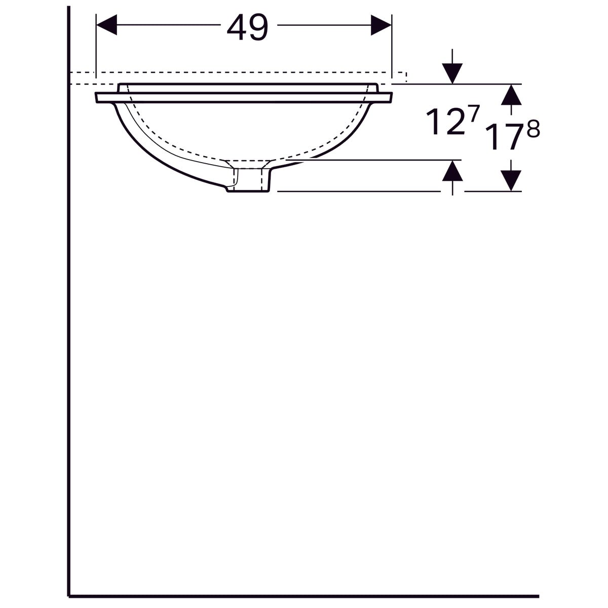 Pesuallas Geberit Variform Keratect 580x490x178 mm Tason Alle Ilman ylivuotoa - KarelianStore