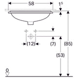 Pesuallas Geberit Variform Keratect 580x490x178 mm Tason Alle Ilman ylivuotoa - KarelianStore