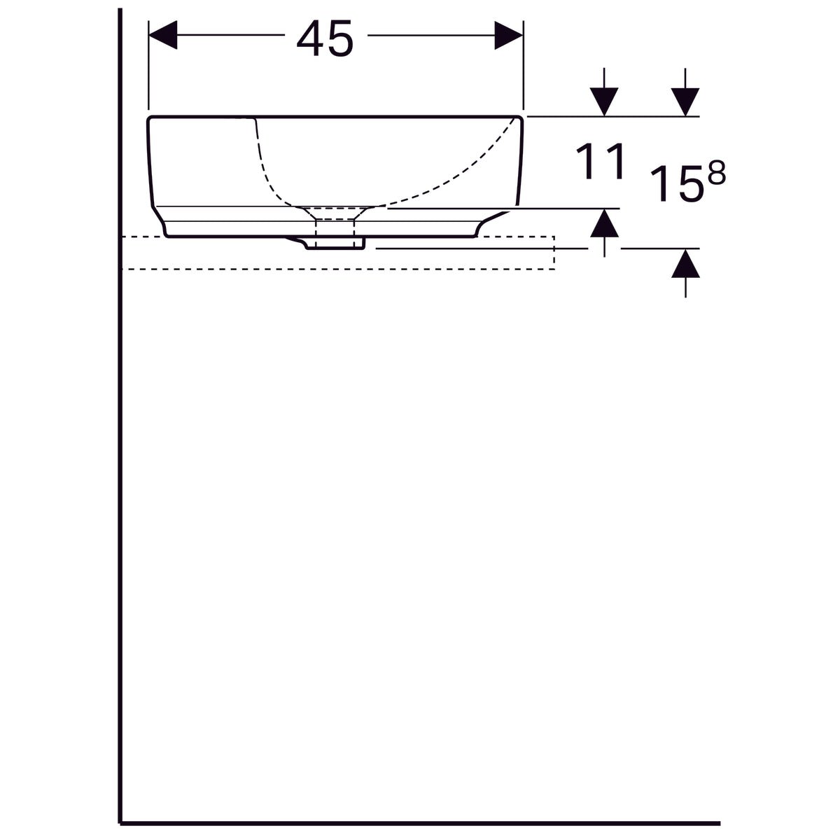 Pesuallas Geberit Variform Keratect 600x450x158 mm - KarelianStore
