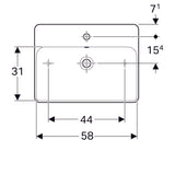 Pesuallas Geberit Variform Keratect 600x450x158 mm Hanareiällä ja ylivuodolla - KarelianStore