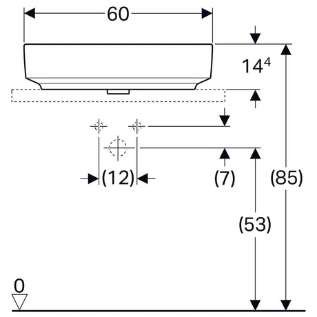 Pesuallas Geberit Variform Keratect 600x450x158 mm Hanareiällä ja ylivuodolla - KarelianStore