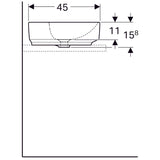 Pesuallas Geberit Variform Keratect 600x450x158 mm Hanareiällä ja ylivuodolla - KarelianStore