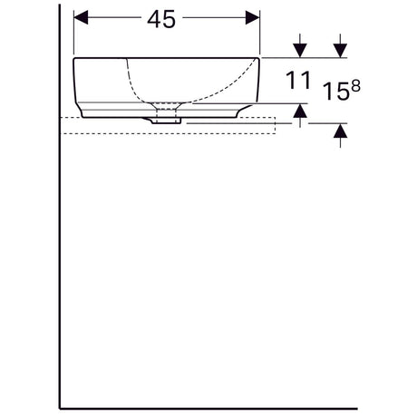 Pesuallas Geberit Variform Keratect 600x450x158 mm Ilman ylivuotoa - KarelianStore
