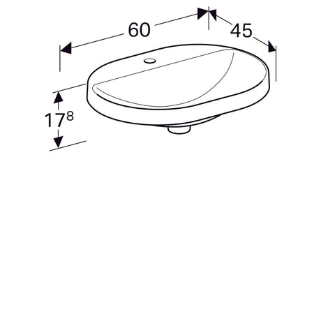 Pesuallas Geberit Variform Keratect 600x450x178 mm Ilman ylivuotoa - KarelianStore
