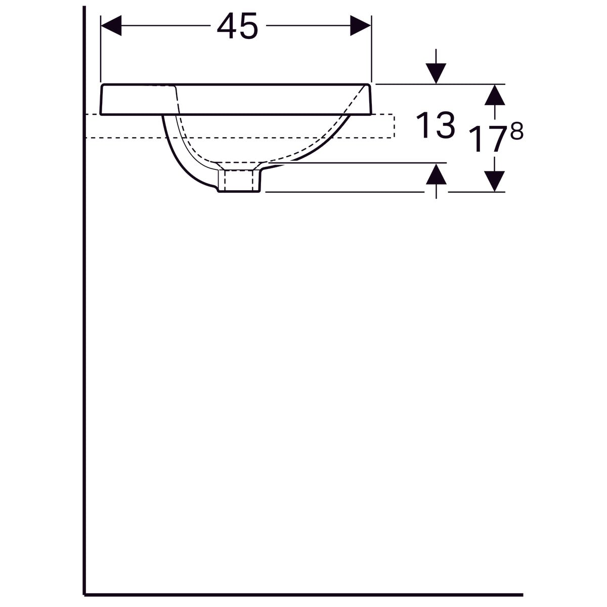Pesuallas Geberit Variform Keratect 600x450x178 mm Ilman ylivuotoa - KarelianStore