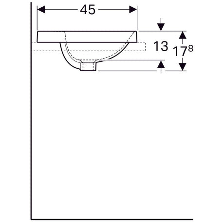 Pesuallas Geberit Variform Keratect 600x450x178 mm Ilman ylivuotoa - KarelianStore