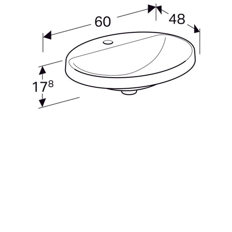Pesuallas Geberit Variform Keratect 600x480x178 mm Ilman ylivuotoa - KarelianStore