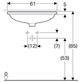 Pesuallas Geberit Variform Keratect 625x490x180 mm Tason Alle Ilman Ylivuotoa - KarelianStore