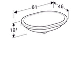 Pesuallas Geberit Variform Keratect 625x490x180 mm Tason Alle Ilman Ylivuotoa - KarelianStore