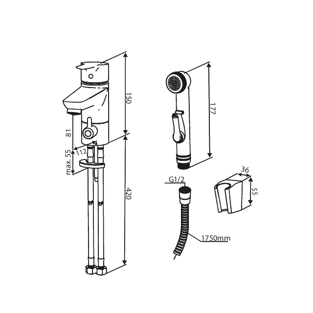 Pesuallashana Damixa Core 5903900 Bidee - suihkulla PKV Kromi - KarelianStore