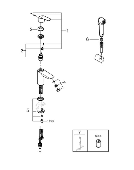 Pesuallashana Grohe 23124003 Hygien Bideesuihkulla - KarelianStore